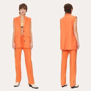 NWOT Stine Goya Urban Organic Cotton Blend Oversized Vest in Grapefruit size M